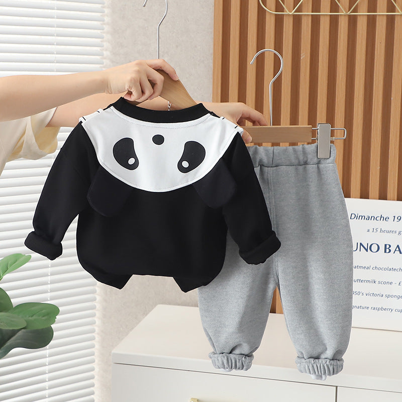 Adorable Cartoon Panda Cotton Two-Piece Sweater Set