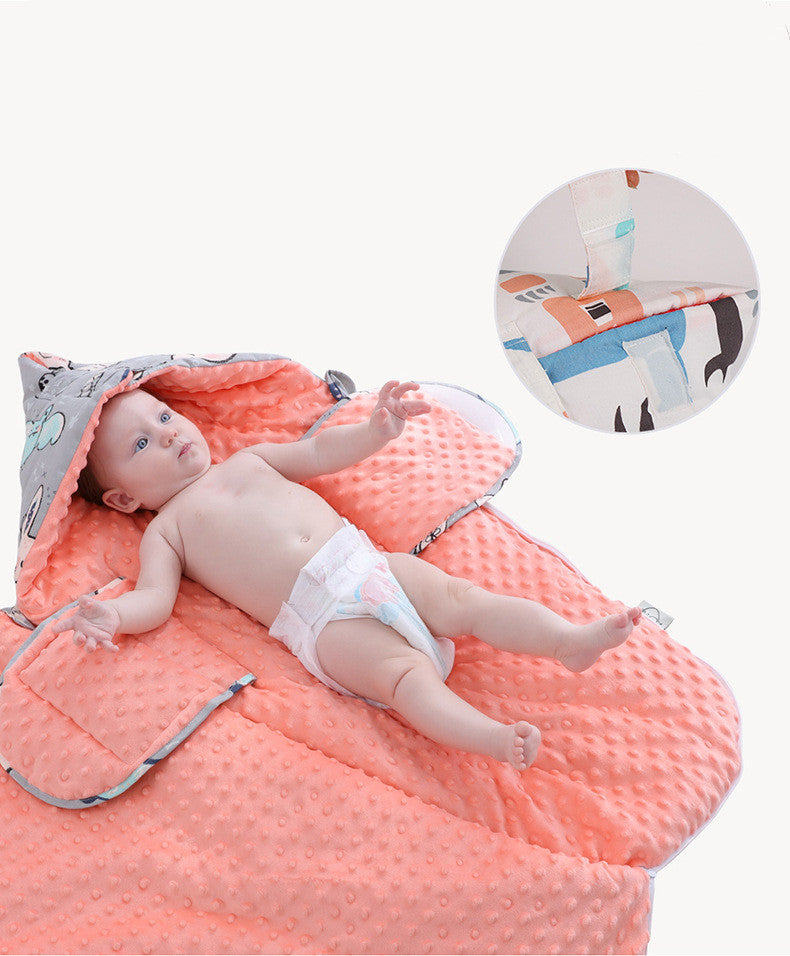 Newborn Baby Blanket with Warm Fleece Stroller Cover Quilt