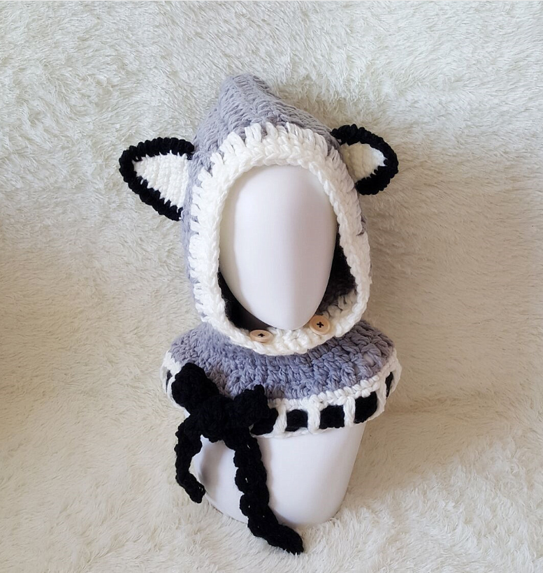 Children's Hand-Knitted Wool Knit Hat with Earmuffs