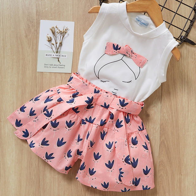 Girls' T-Shirt and Shorts Suit for Baby Girls