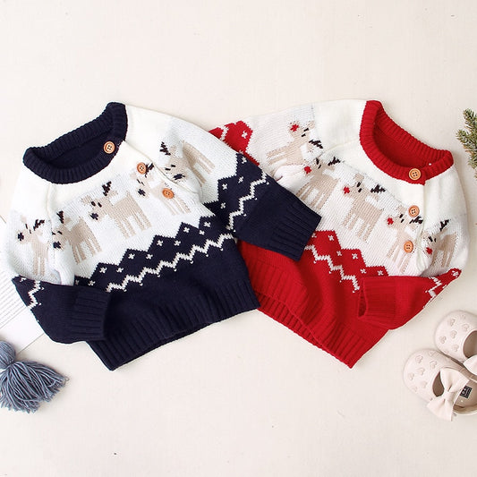 Sweaters with Elk Pattern for Boys and Girls