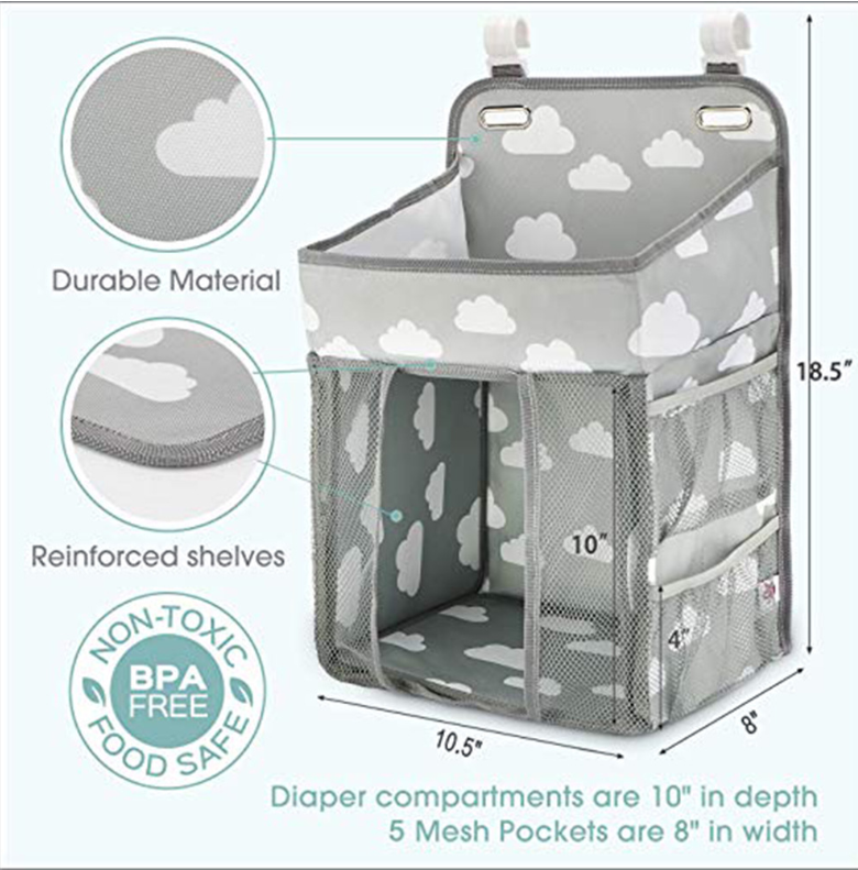 Multifunctional Bed Hanging Storage Bags for Baby Essentials