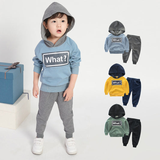 Boy's Cotton Hoodie Ensemble for Casual and Sporty Wear