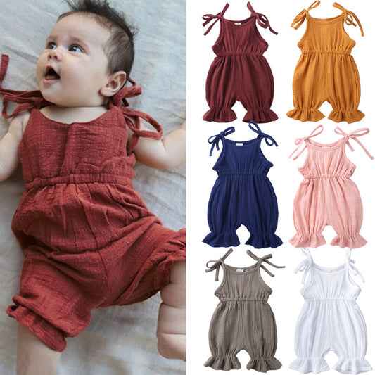 Baby Cotton Sleeveless Romper: Summer Colors