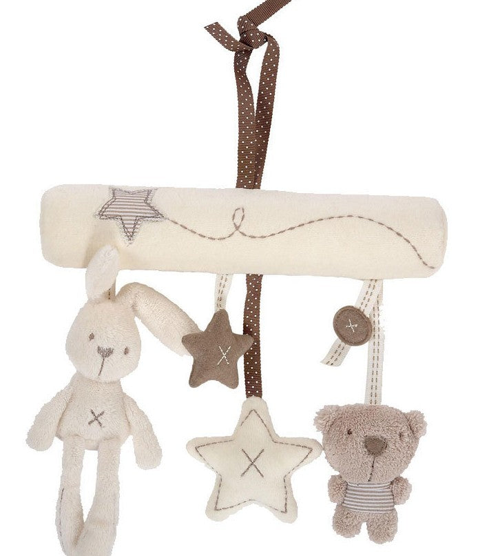 Soft Rabbit and Bear Infant Rattles: Crib and Stroller Hanging Toys