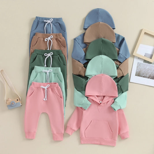 Baby Long Sleeve Hooded Sweater Trousers Suit