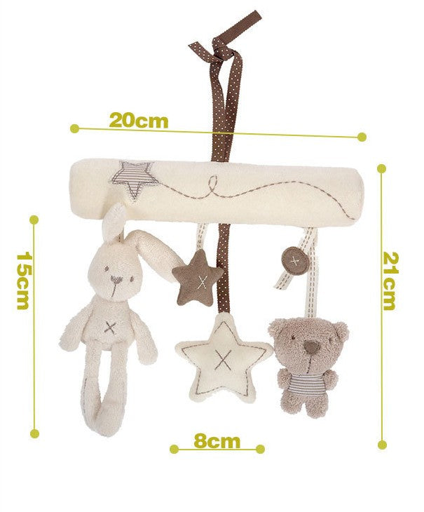 Soft Rabbit and Bear Infant Rattles: Crib and Stroller Hanging Toys