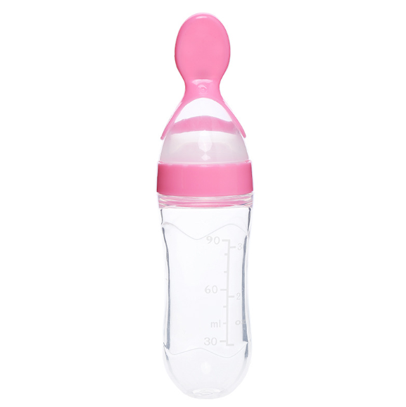 Silicone Baby Bottle with Spoon