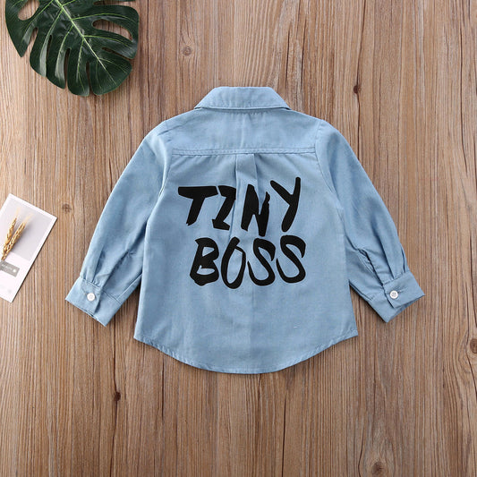 Unisex cotton shirt for children : TINY BOSS