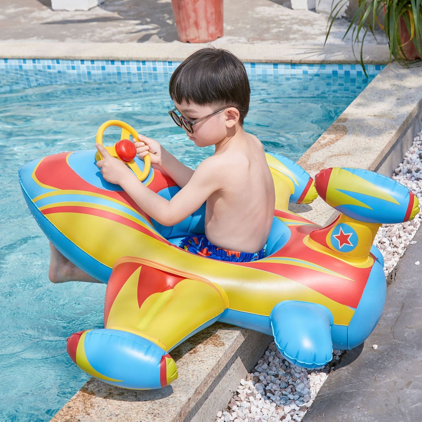 Inflatable Airplane Swim Ring for Children : Summer