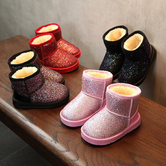 Sequin Children's Snow Boots: Stylish and Durable Winter Wear for Kids
