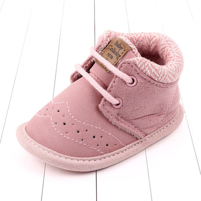 Charming Pink Front Tie Baby Toddler Shoes