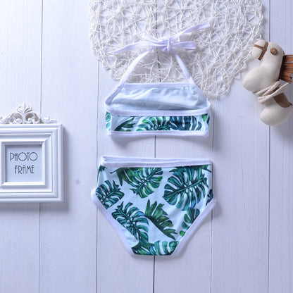 Polyester Baby Girls Swimsuit with Leaf Pattern : Summer